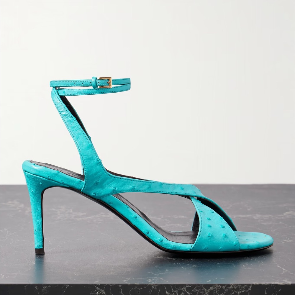 Elegant Turquoise Heeled Sandals